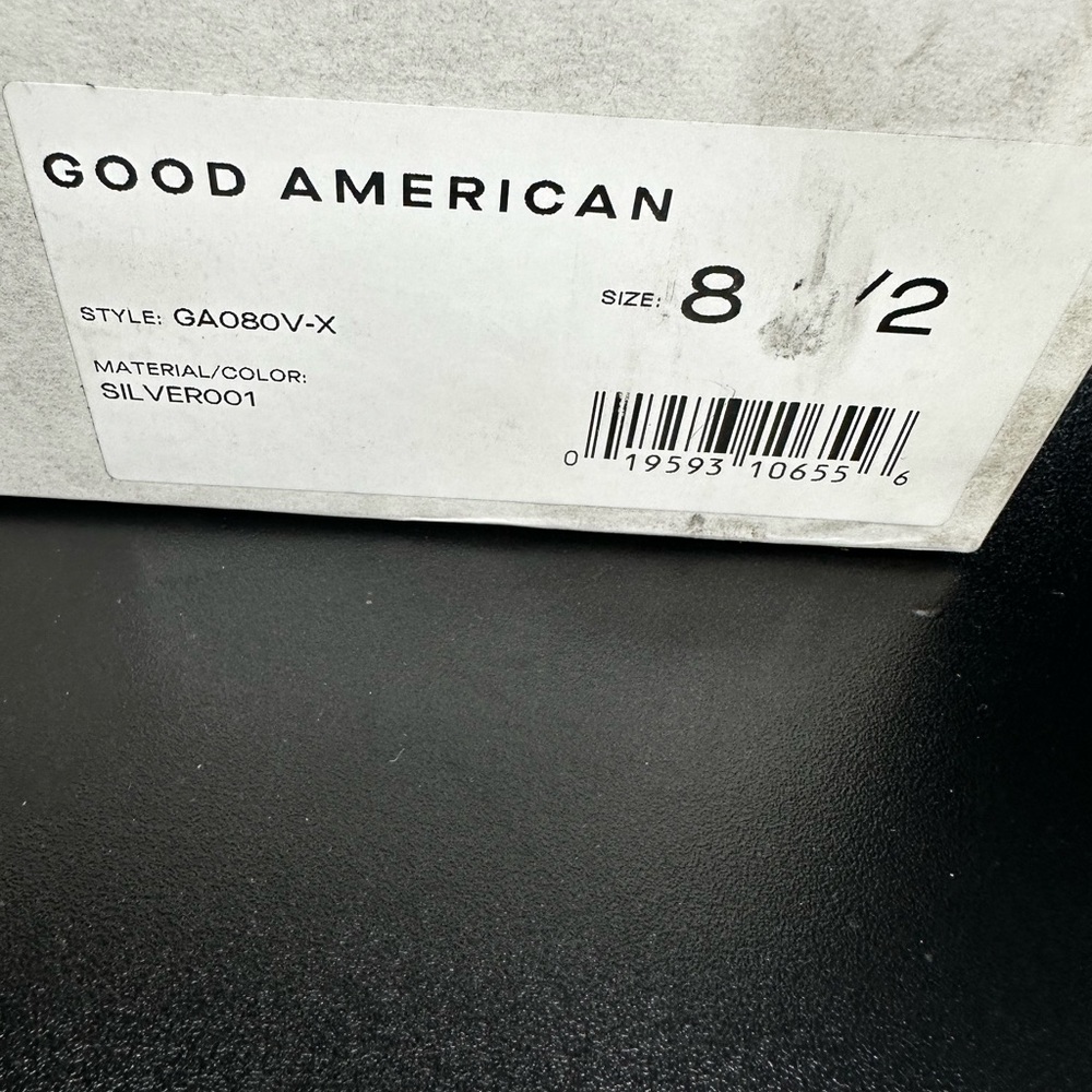 Good American Ciner F*cking Rella Silver Wedges Size 8.5 - Picture 6 of 7